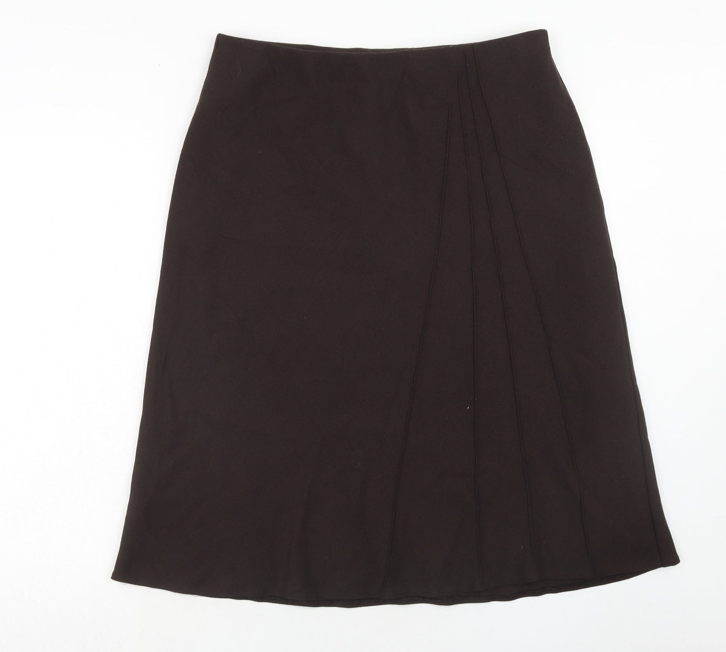 Marks and Spencer Womens Brown Polyester Swing Skirt Size 18