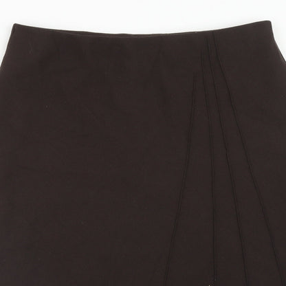 Marks and Spencer Womens Brown Polyester Swing Skirt Size 18