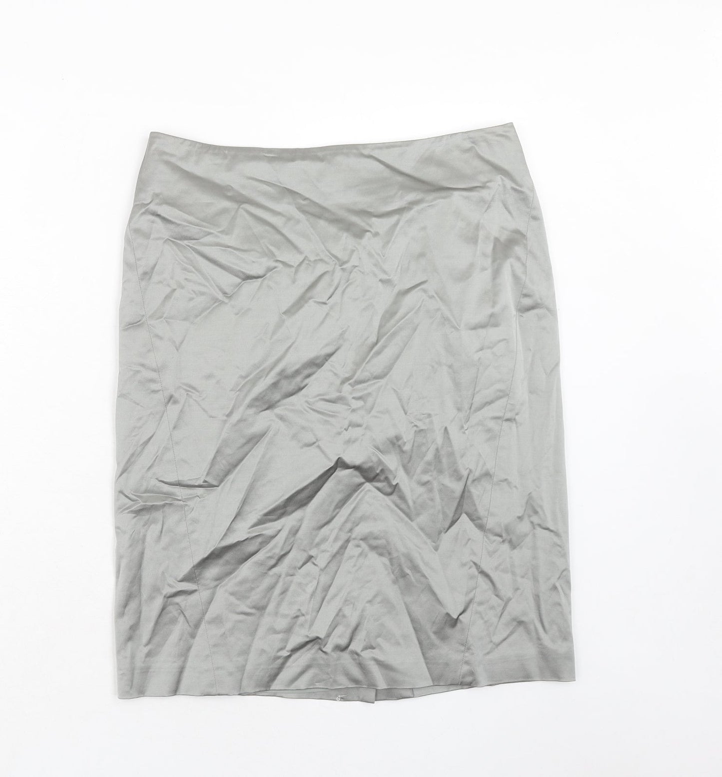 Ann Taylor Womens Grey Cotton A-Line Skirt Size 10 Zip