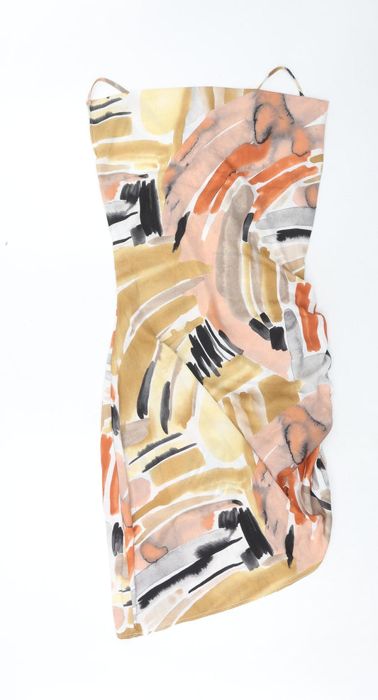 In the Style Womens Multicoloured Geometric Polyester Bodycon Size 12 Square Neck Pullover