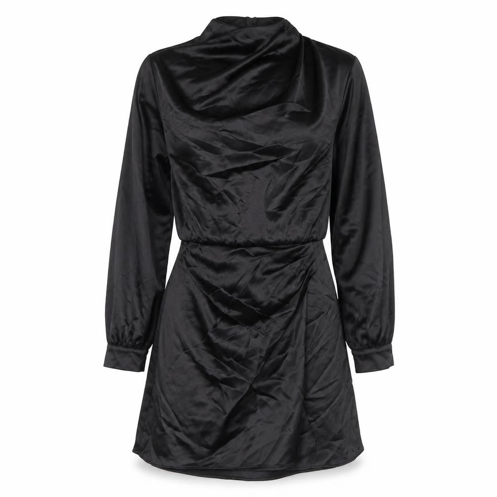 Zara Womens Black Polyester A-Line Size M Round Neck Zip