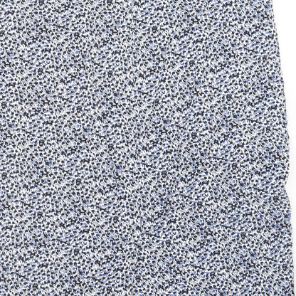 Per Una Womens Blue Geometric Polyester A-Line Skirt Size 16 Zip