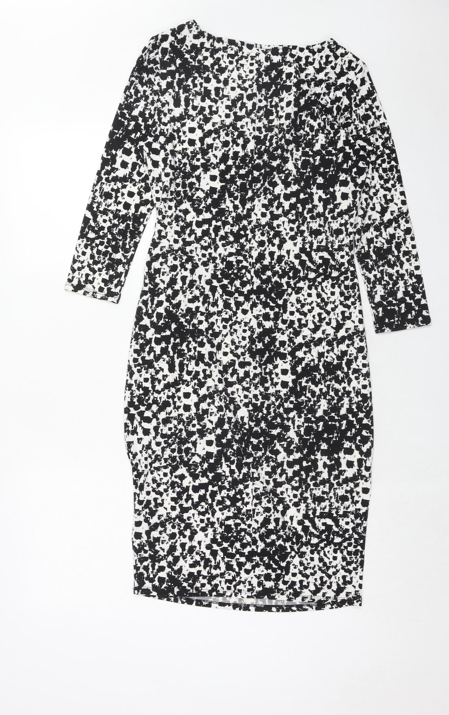 Fenn Wright Manson Womens Black Geometric Polyester A-Line Size XS Round Neck Pullover