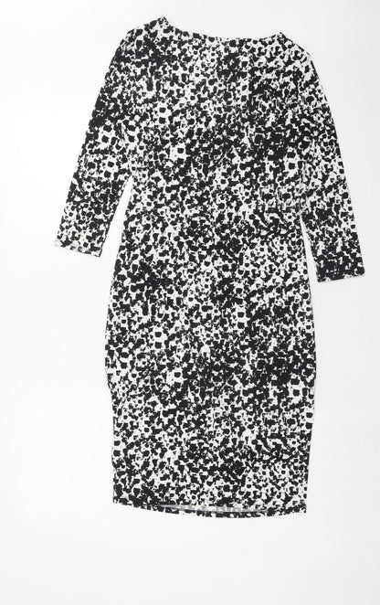 Fenn Wright Manson Womens Black Geometric Polyester A-Line Size XS Round Neck Pullover