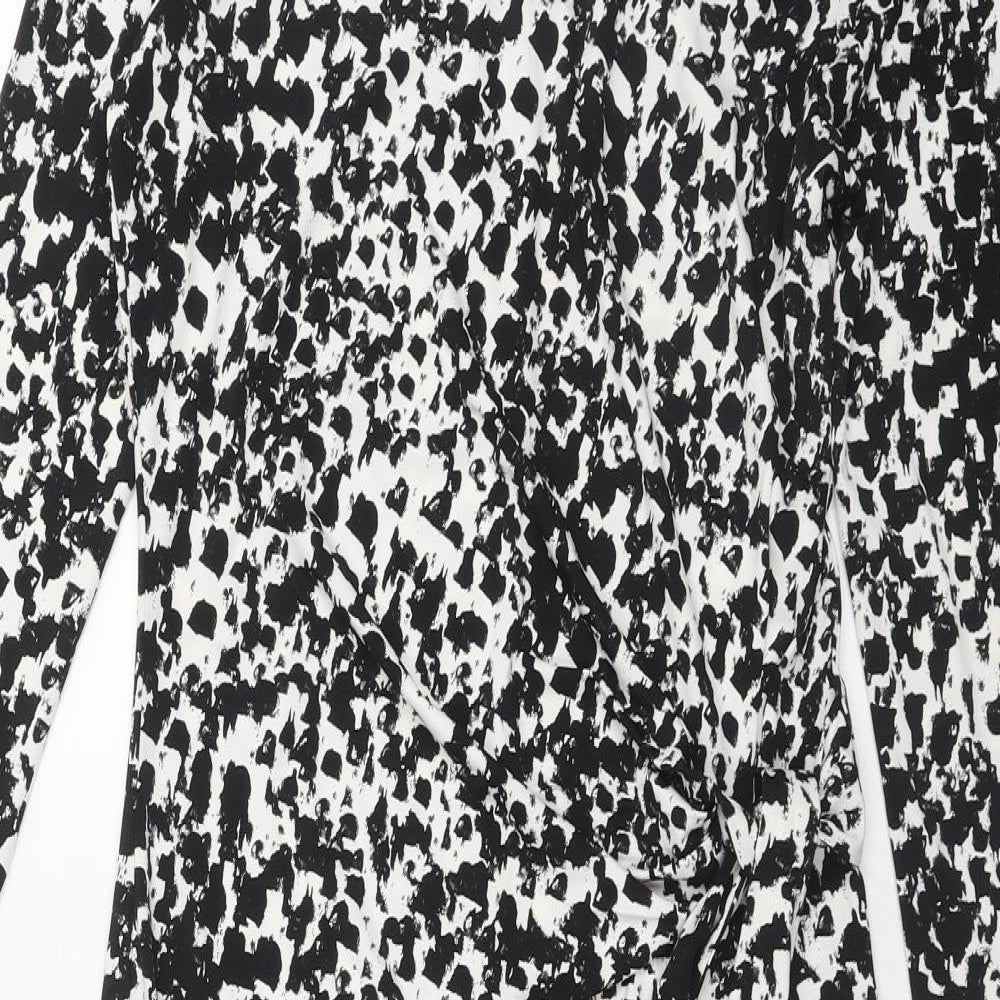 Fenn Wright Manson Womens Black Geometric Polyester A-Line Size XS Round Neck Pullover