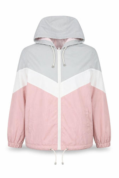 Front view of New Look girls’ pink jacket, size S, zip