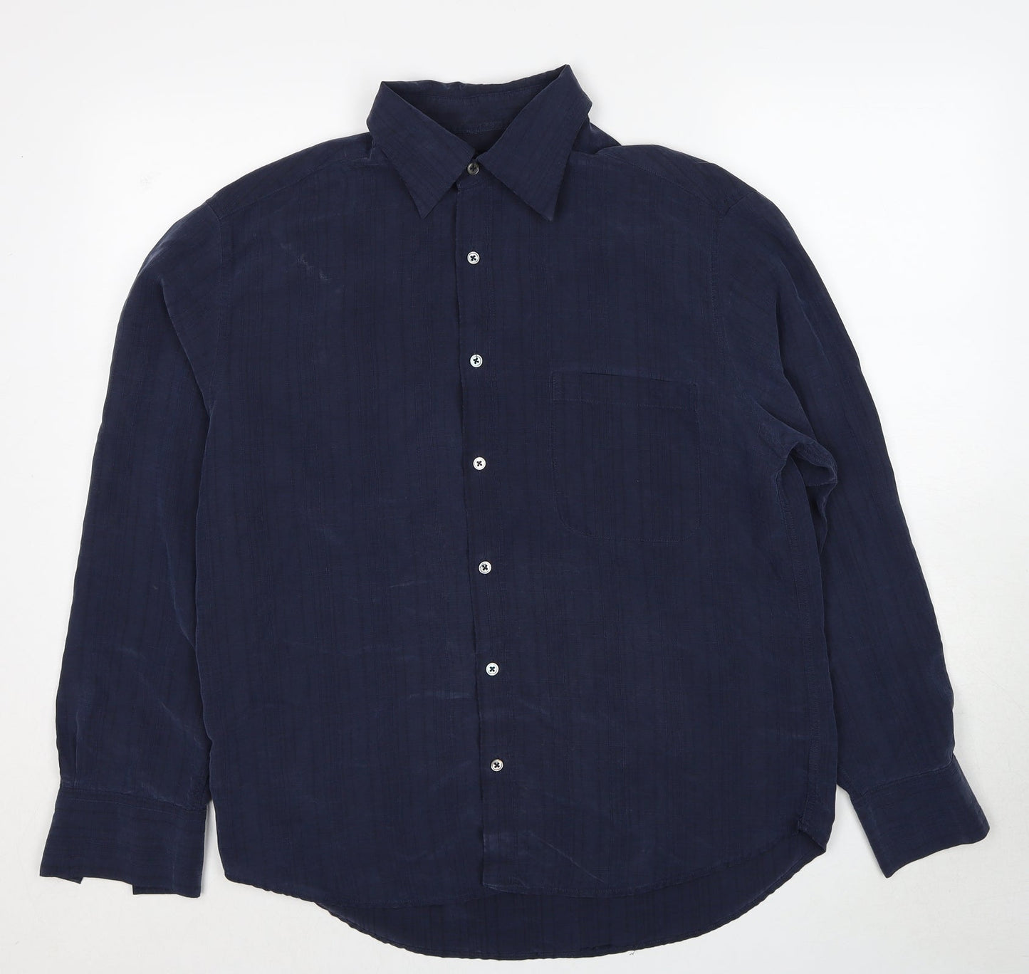 Mens UK Size L NEXT Blue  Button-Up Long Sleeve Casual Shirt