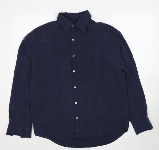 Mens UK Size L NEXT Blue  Button-Up Long Sleeve Casual Shirt