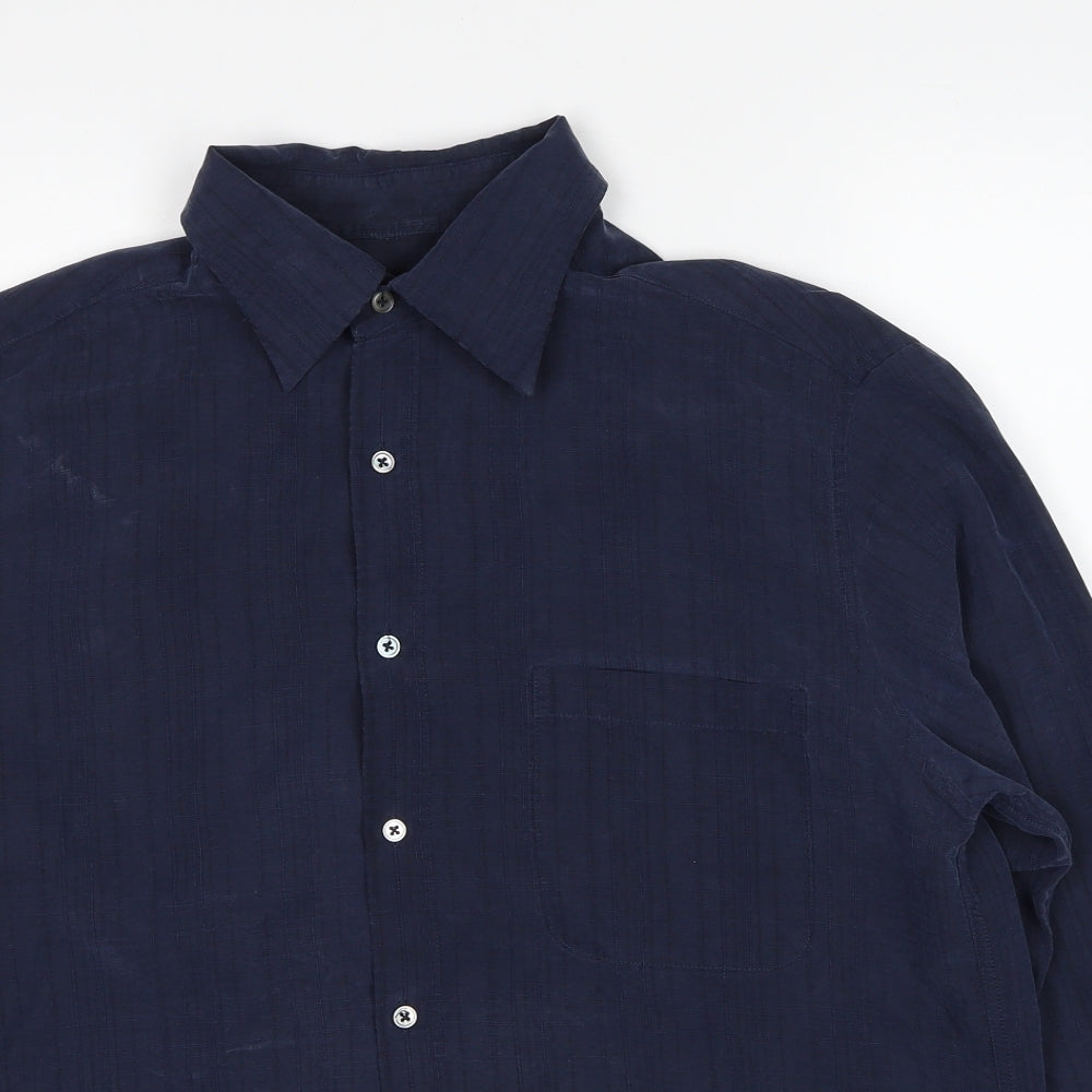 Mens UK Size L NEXT Blue  Button-Up Long Sleeve Casual Shirt