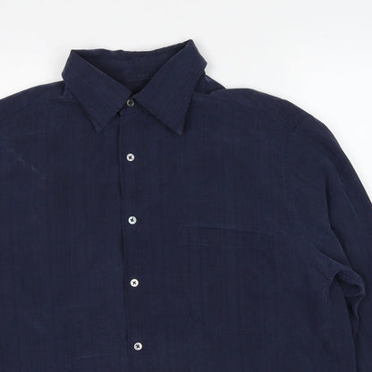 Mens UK Size L NEXT Blue  Button-Up Long Sleeve Casual Shirt