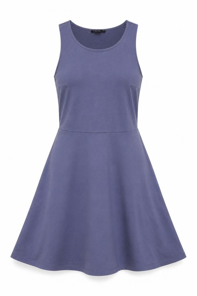 H&M Womens Blue Polyester Fit & Flare Size S Round Neck Pullover