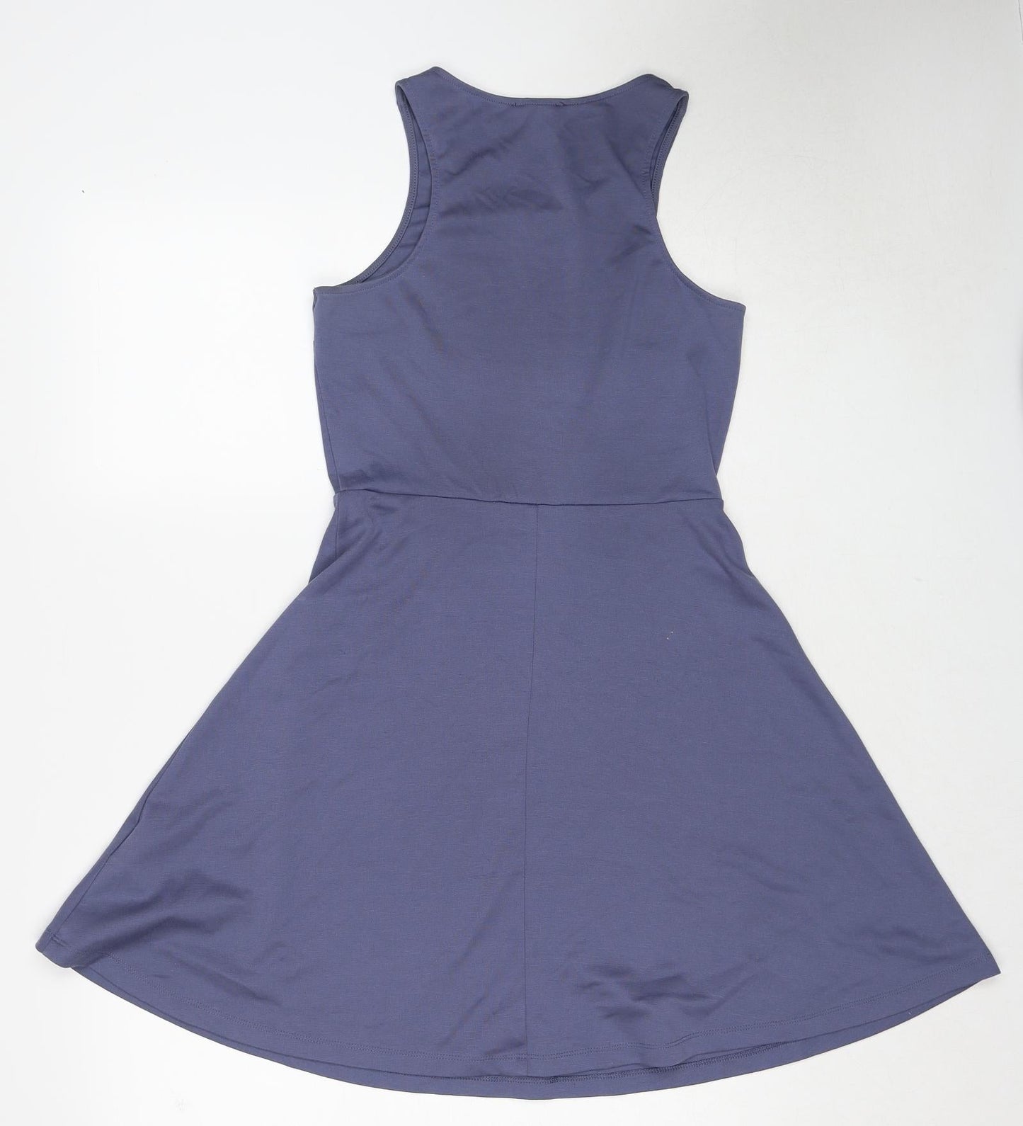H&M Womens Blue Polyester Fit & Flare Size S Round Neck Pullover