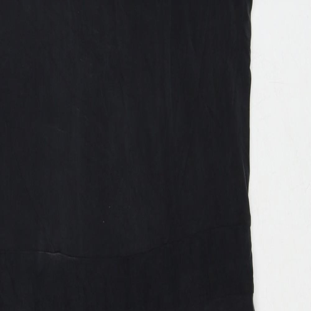 French Connection Womens Black Cupro A-Line Size 10 Round Neck Zip