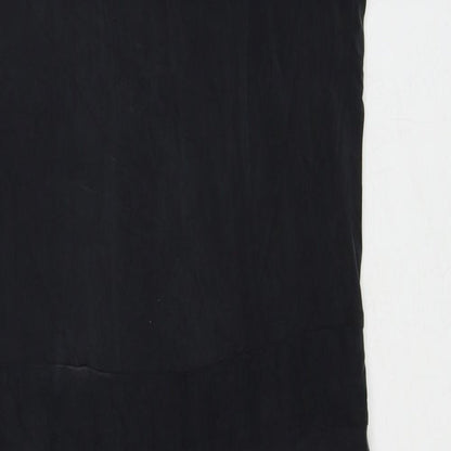 French Connection Womens Black Cupro A-Line Size 10 Round Neck Zip