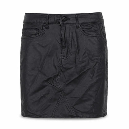 New Look Womens Black Polyester A-Line Skirt Size 8 Zip