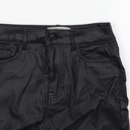 New Look Womens Black Polyester A-Line Skirt Size 8 Zip
