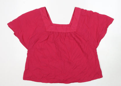 Womens UK Size 14 Marks and Spencer Pink Basic Blouse