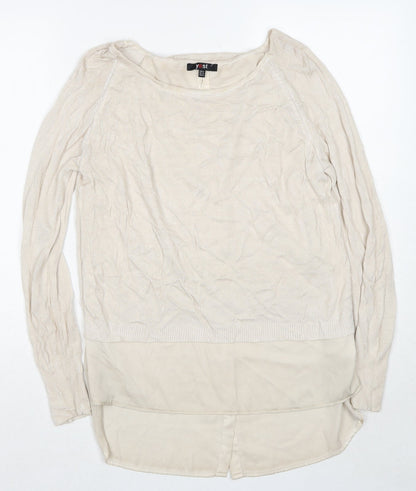 Womens UK Size 10 Yest Beige Pullover Jumper