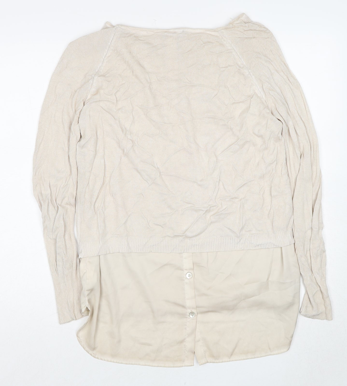 Womens UK Size 10 Yest Beige Pullover Jumper