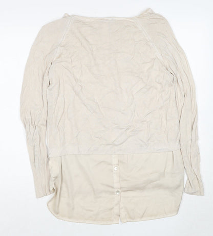 Womens UK Size 10 Yest Beige Pullover Jumper