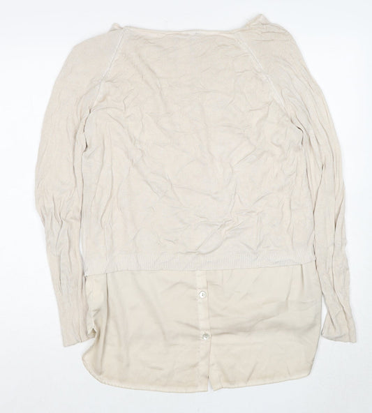 Womens UK Size 10 Yest Beige Pullover Jumper