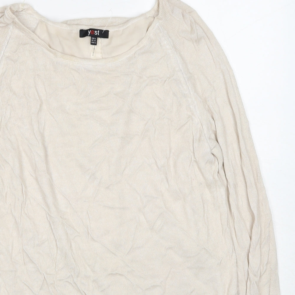 Womens UK Size 10 Yest Beige Pullover Jumper