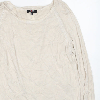 Womens UK Size 10 Yest Beige Pullover Jumper