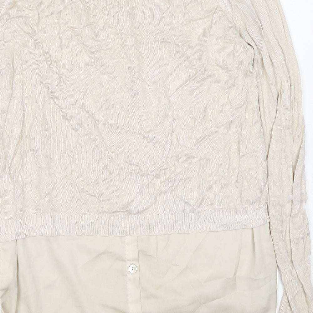 Womens UK Size 10 Yest Beige Pullover Jumper