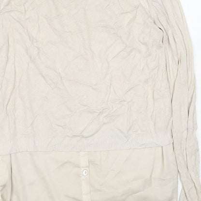 Womens UK Size 10 Yest Beige Pullover Jumper