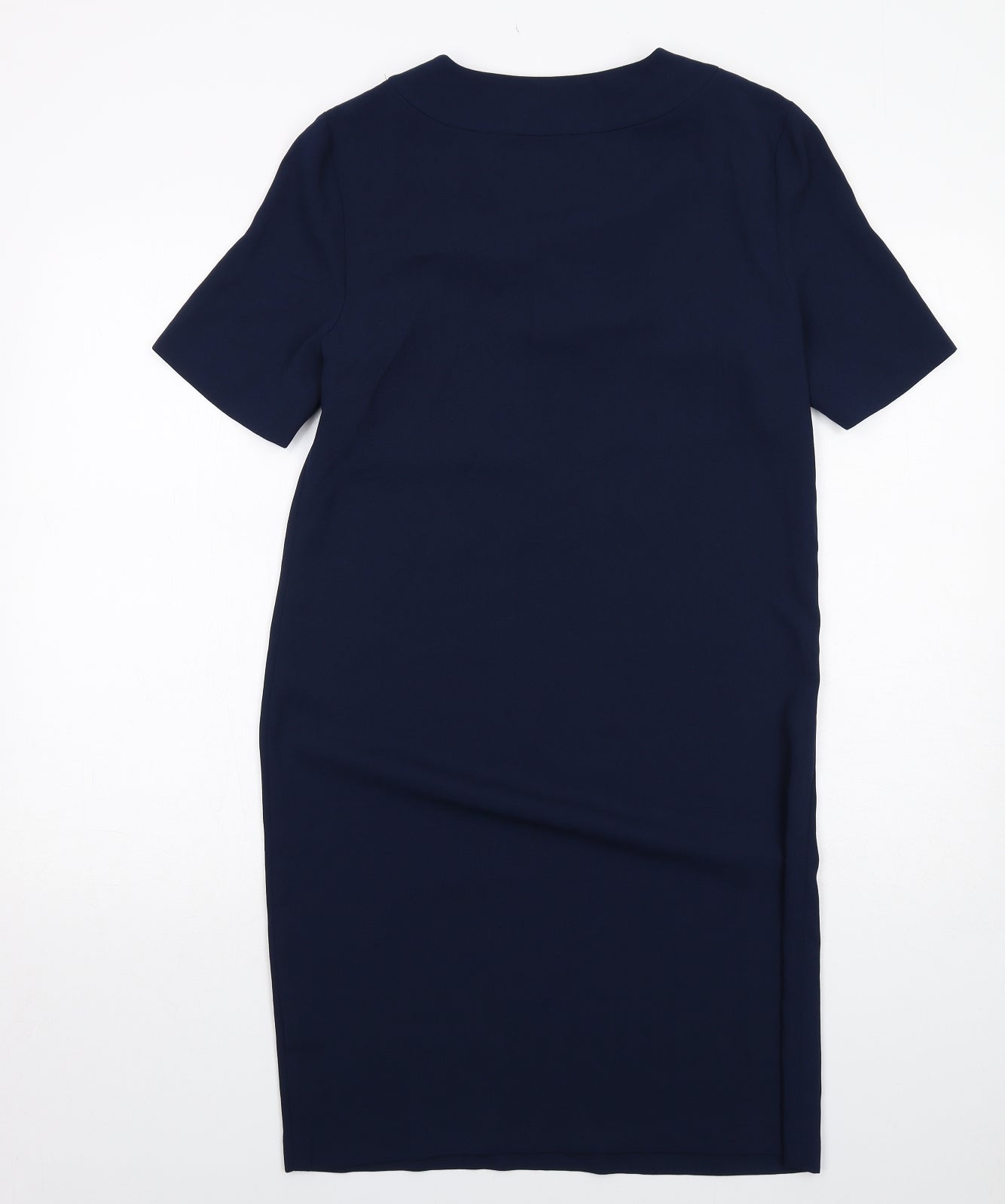 Marks and Spencer Womens Blue Polyester A-Line Size 8 V-Neck Pullover