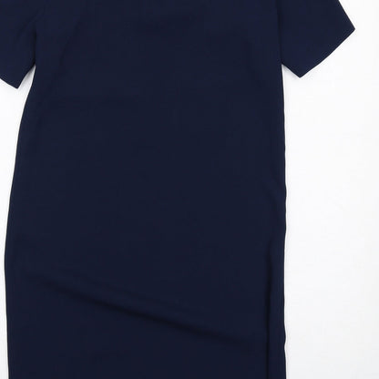 Marks and Spencer Womens Blue Polyester A-Line Size 8 V-Neck Pullover