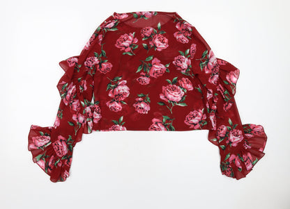 Womens UK Size 6 Missguided Red Basic Blouse