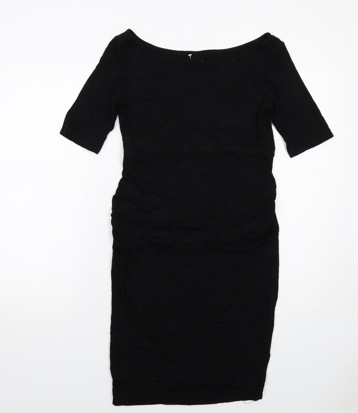 ASOS Womens Black Viscose Shift Size 10 Round Neck Pullover
