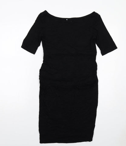 ASOS Womens Black Viscose Shift Size 10 Round Neck Pullover