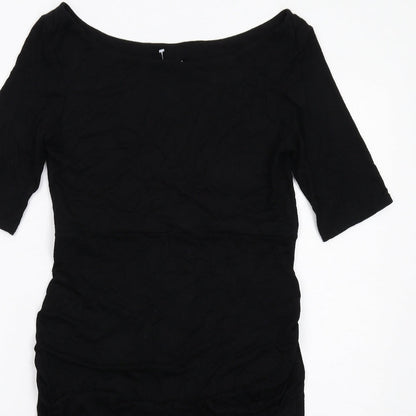 ASOS Womens Black Viscose Shift Size 10 Round Neck Pullover