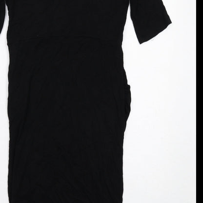 ASOS Womens Black Viscose Shift Size 10 Round Neck Pullover
