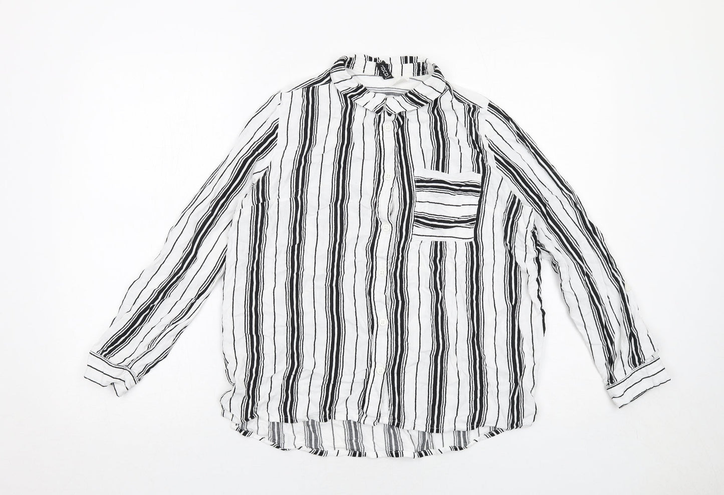 Womens UK Size 10 H&M White Basic Button-Up
