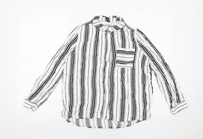Womens UK Size 10 H&M White Basic Button-Up
