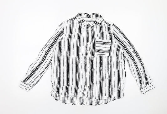 Womens UK Size 10 H&M White Basic Button-Up