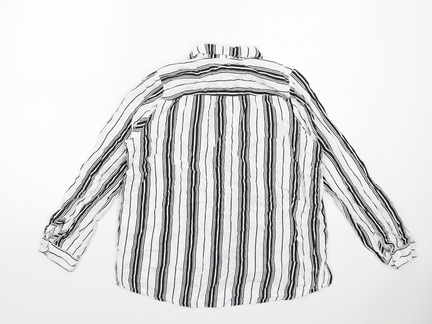 Womens UK Size 10 H&M White Basic Button-Up