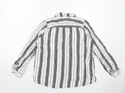 Womens UK Size 10 H&M White Basic Button-Up