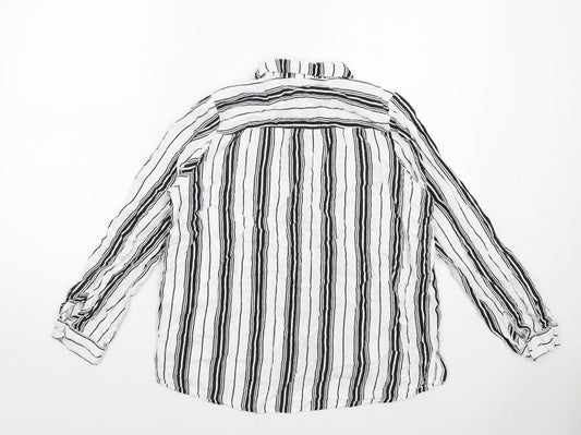 Womens UK Size 10 H&M White Basic Button-Up