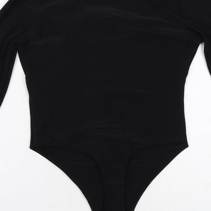 Misspap Womens Black Polyester Bodysuit One-Piece Size 8 Snap - Twist Front Detail