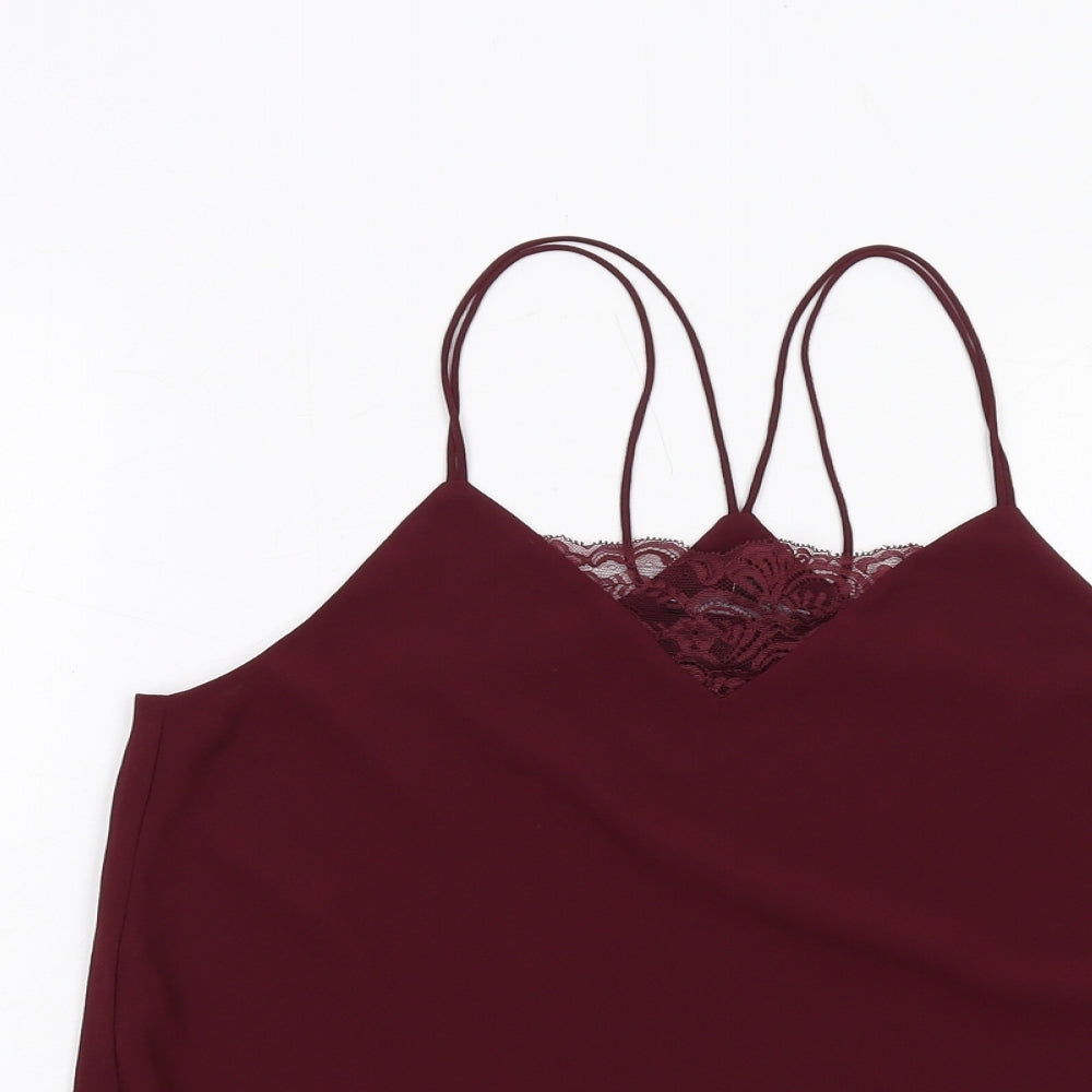 Womens UK Size 10 New Look Red Camisole Tank