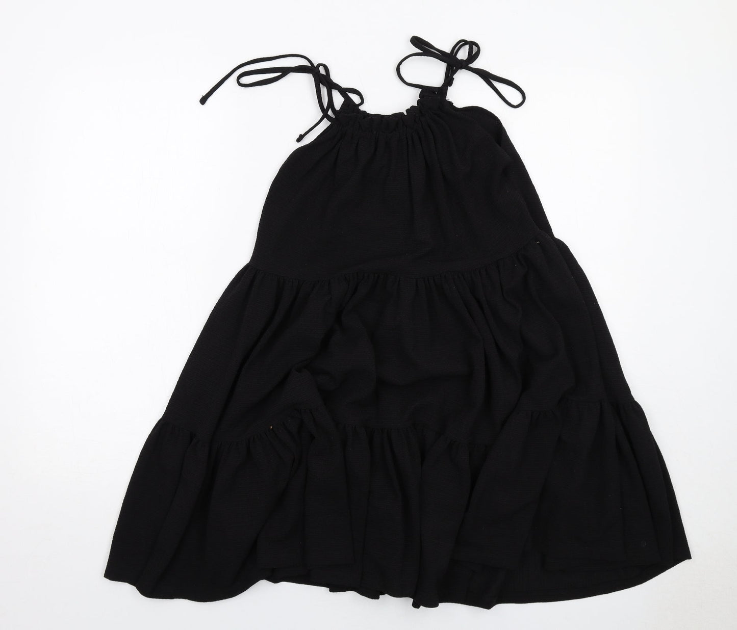 H&M Womens Black Polyester Tank Dress Size S Round Neck Pullover