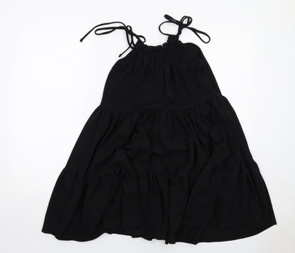 H&M Womens Black Polyester Tank Dress Size S Round Neck Pullover