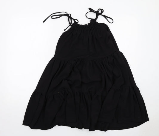 H&M Womens Black Polyester Tank Dress Size S Round Neck Pullover