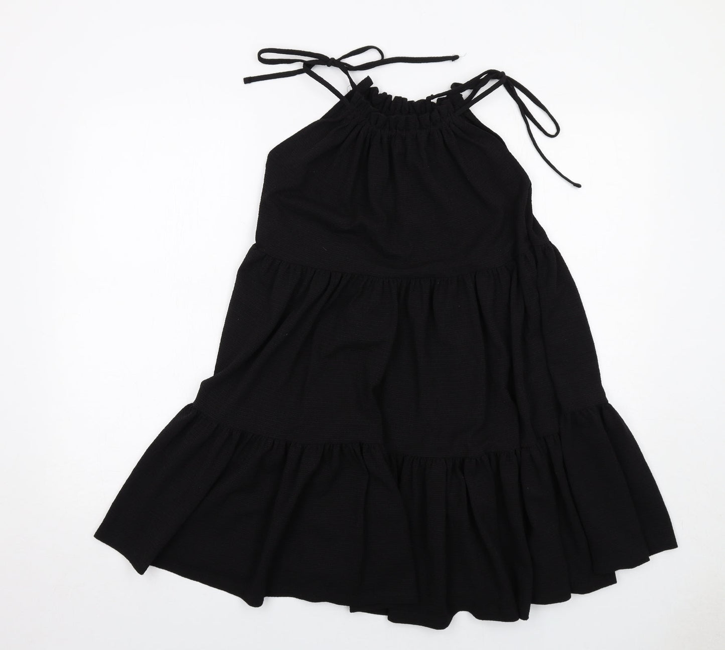 H&M Womens Black Polyester Tank Dress Size S Round Neck Pullover