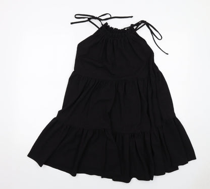 H&M Womens Black Polyester Tank Dress Size S Round Neck Pullover