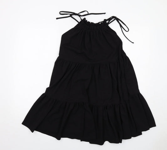 H&M Womens Black Polyester Tank Dress Size S Round Neck Pullover